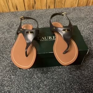 Black Ralph Lauren flat Thong Sandals